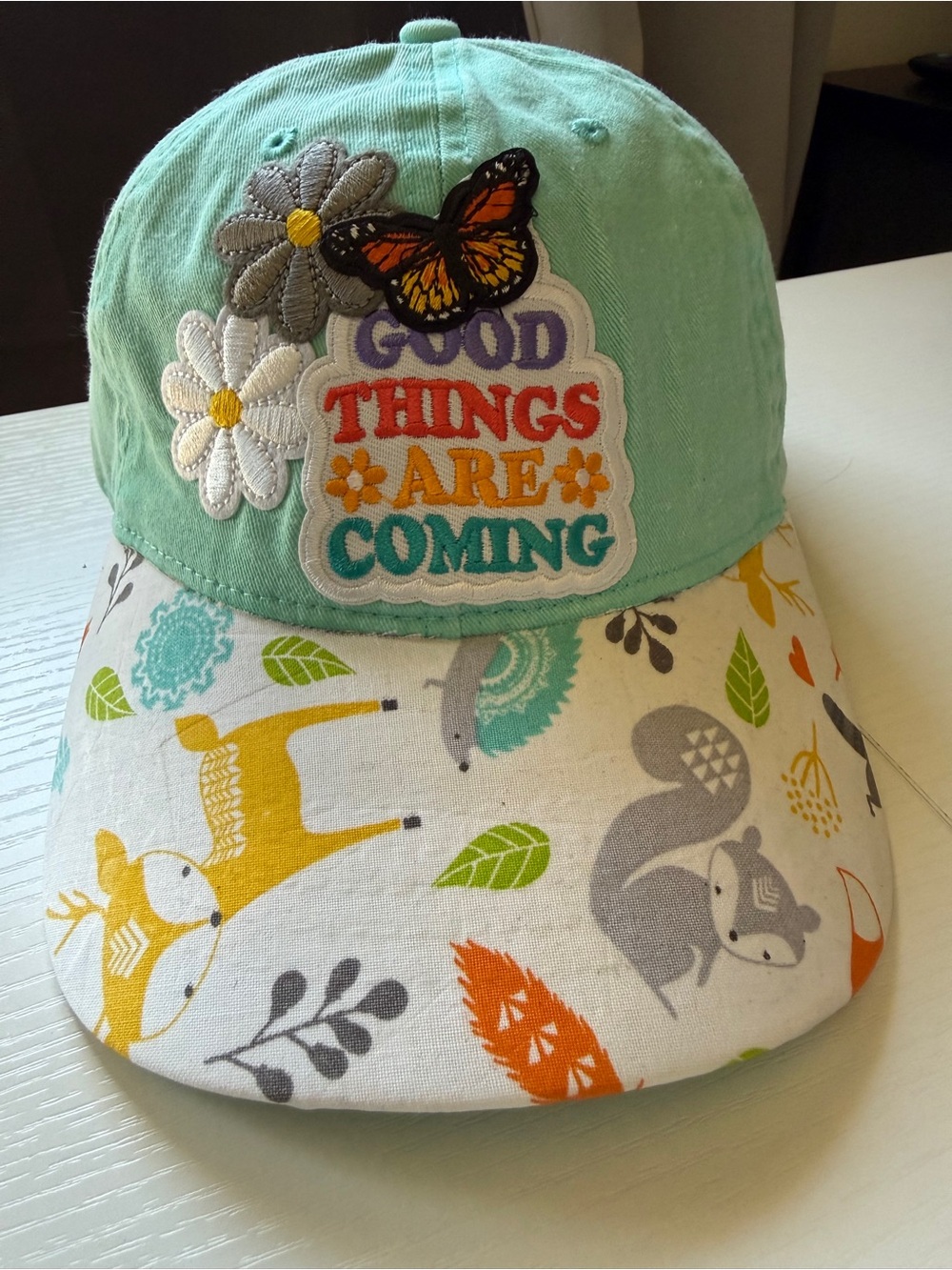 Good Things Are Coming Baseball Patch Hat Mint Green OS - Picture 3 of 10